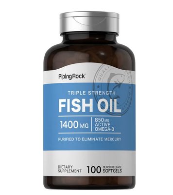 【天然小舖】Piping Rock  omega-3 魚油 Fish Oil DHA/EPA 1400mg 100顆