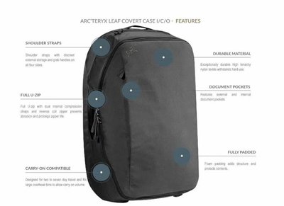 真品Arcteryx始祖鳥Covert Case C/O旅行40L雙肩背包12403商務行李袋，始祖鳥40L商務背包