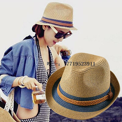 禮帽春夏小禮帽韓國版女士季太陽遮陽防曬沙灘海邊度假英倫爵士草帽子太陽帽
