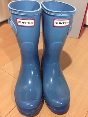 【颱風來了】 Hunter Original 正品 藍色漸層中筒雨靴 sz.37- 促銷不議價