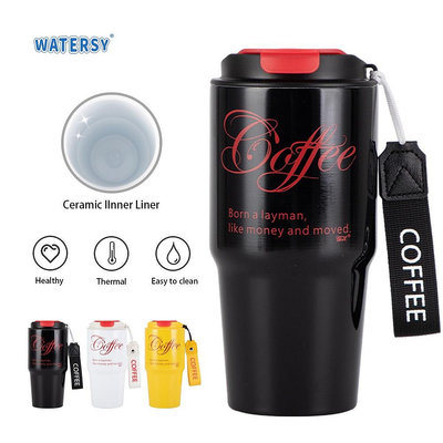 Watersy 咖啡保溫杯步行旅行杯 20 盎司汽車杯內陶瓷保溫杯高顏值可樂水杯