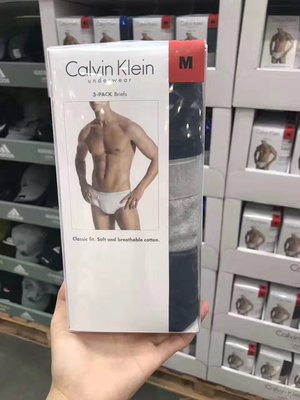 【熱賣精選】美國Calvin Klein CK內褲男純棉舒適內褲三角男士內褲3條禮盒