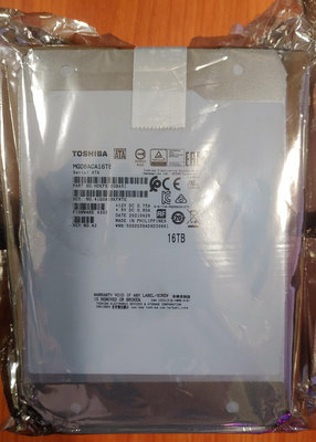 Toshiba 16TB 3.5吋 MG08ACA16TE 企業級 氦氣硬碟 512MB 快取 低使用時數 現貨~促銷~