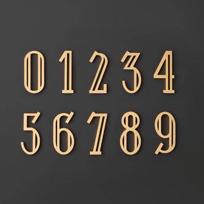 黃銅款家用門牌 飯店酒店 號碼牌 牆壁裝飾 個性數字 立體桌號 樓層 數字標示牌 指示牌 北歐風 歡迎牌 信箱