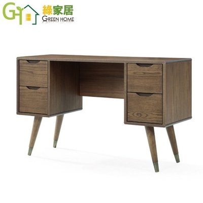 【綠家居】樂夫 時尚4尺實木書桌/電腦桌