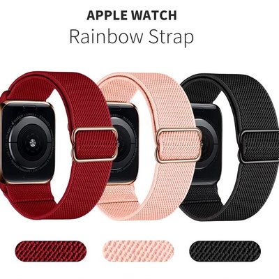 適用蘋果手錶Apple Watch尼龍錶帶 彈力錶帶 iwatch S8 7 6 SE 5錶帶 手錶錶帶 尼龍編織錶帶