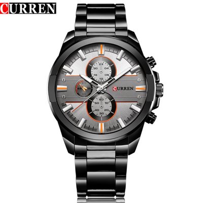 【潮鞋基地】CURREN /卡瑞恩男士鋼帶手錶男錶時尚運動休閒腕錶男8274