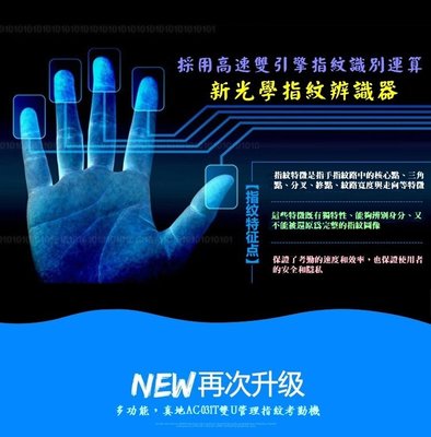【送10片感應卡】2023年真地 A-C030T 網路升級板繁體介面 指紋打卡機 指紋考勤機