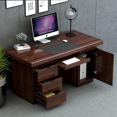 電腦桌 實木電腦臺式家用桌經濟型1.4米臥室書桌學習桌簡約寫字臺-追夢