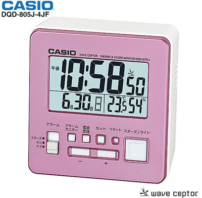 ［特價］全新現貨日本CASIO DQD-805J-4JF電波鬧鍾  電子鬧鐘 溫度計 濕度計「日本正規品」粉色