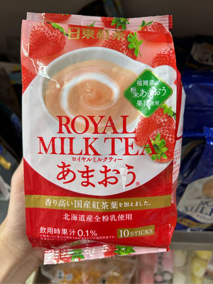 日本 日東紅茶 皇家奶茶 草莓風味 10入 140g 日東奶茶 草莓奶茶 日東紅茶即溶沖泡飲品 草莓
