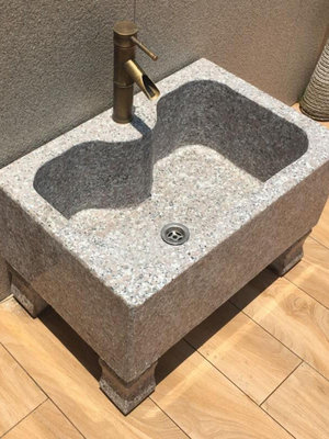 特價*戶外大理石拖把池庭院石材拖布池陽台室外洗手水槽天然石雕墩布池~居家