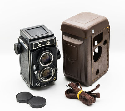 二手新中古-精典收藏海鷗 4B Seaguall 120底片 75mm f3.5 TLR雙眼相機 附皮套8.8成新