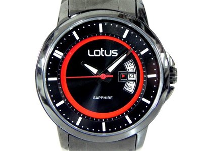 石英錶 [LOTUS K-3039L-A] 蓮花 圓型刻度錶[黑色面+日期]石英/中性/新潮錶