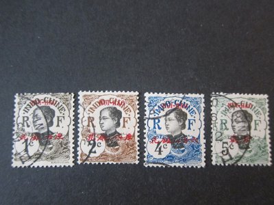 【雲品四】法客郵France Offices in China Hoi Hai 1908 Sc 49-52 FU 庫號#BP15 72722