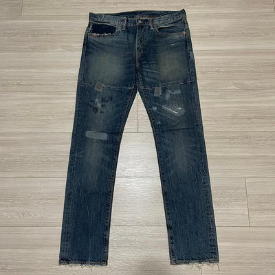 LEVI'S LEVIs 04511-1665 W34 L34 藍偏淺刷色破壞合身窄版牛仔褲 522 511 519