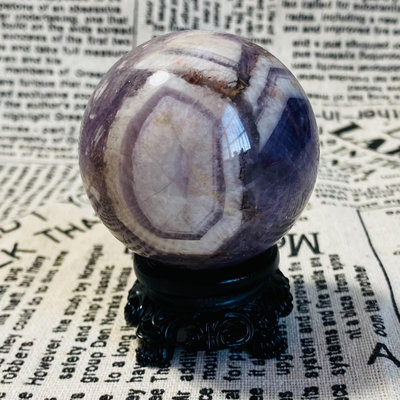 C1283天然紫水晶球擺夢幻紫色水晶居家飾品，原石打磨，隨手 水晶 原石 把件【玲瓏軒】