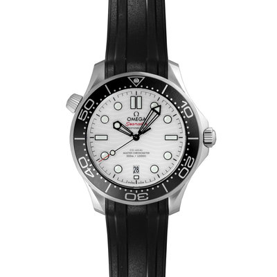 現貨 OMEGA 歐米茄 手錶 機械錶 42mm 白海馬 膠錶帶 210.32.42.20.04.001