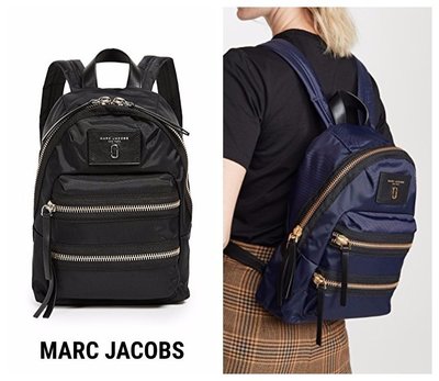 美國 Marc Jacobs Mini Nylon Biker Backpack  黑金迷你尼龍機車背包/後背包
