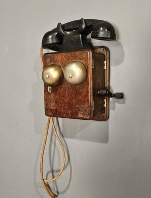 稀有! 德國 木箱 電木聽筒 機械  復古 壁掛 古董 電話機 ss0774【卡卡頌  歐洲古董】✬