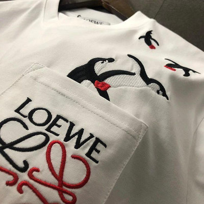 【Koala海購】Loewe羅意威2024新款小海豚LOGO繡花短袖T恤男女款
