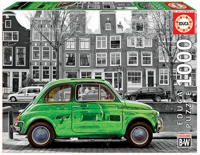 18000 1000片歐洲進口拼圖 EDUCA 風景 黑白阿姆斯特丹 綠色金龜車