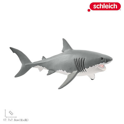 德國思樂schleich仿真海洋動物模型玩具兒童認知鯊魚14809大白鯊