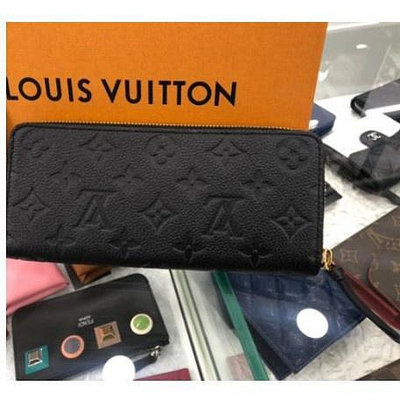 二手 LOUIS VUITTON Clemence Monogram M60171 長夾 Lv 黑色 壓花 現貨