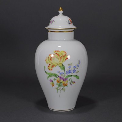 歐洲美瓷坊-德國國寶-Meissen 手繪花卉花瓶#2