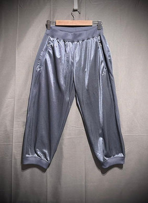 Nike 科技銀灰拉鍊口袋七分運動褲 寬鬆七分縮口褲 155/62A