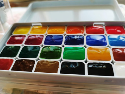 真品古幣古鈔收藏溫莎牛頓歌文水彩顏料24色40色分裝固體水彩顏料學院級0.5