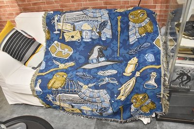 【熱賣精選】 霍格沃茲哈利波特藍色魔法學院毛毯線毯掛毯裝飾毯沙發毯