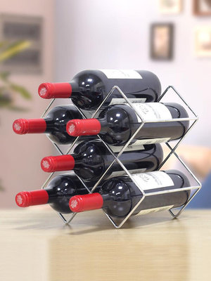 紅酒架子葡萄酒展示托架菱形格子酒酒瓶擺件創意代輕奢置物架 自行安裝