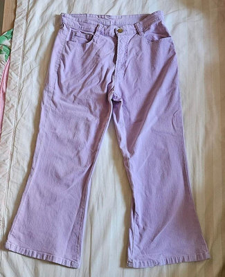 紫色 喇叭褲 牛仔褲 九分褲 長褲 內搭褲 緊身褲 二手衣 女裝