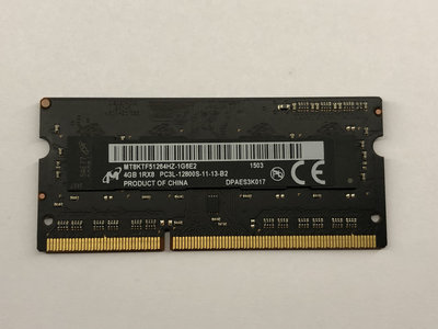 美光筆電記憶體Micron 4GB PC3L-12800 DDR3L 1600Mhz SODIMM Ram 適用iMac