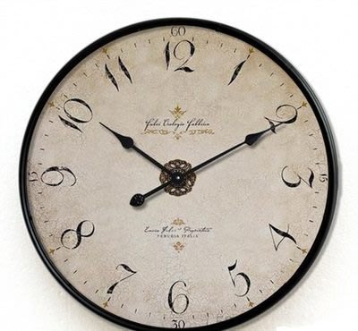 【熱賣精選】歐式復古地中海客廳 時尚創意大號鐵藝靜音掛表壁鐘 (鐵圈直徑60cm)