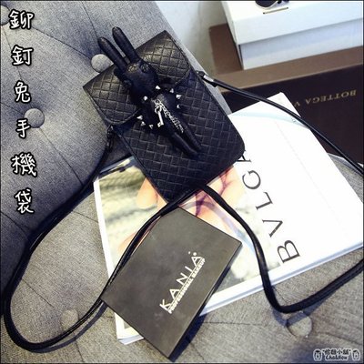 韓版 鉚釘兔子 斜背包 側背包 皮夾 手機袋 證件包 錢包 手機包 磁扣 iphone 6 plus M9 M8 M7