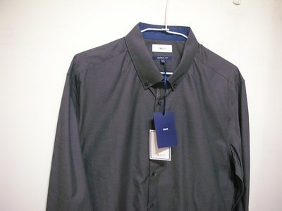 全新熱銷斷貨款 G2000 越南製 60% 棉經典日系深鐵暗黑灰色 SMART FIT 防皺處理固定式領釦男長袖彈性襯衫