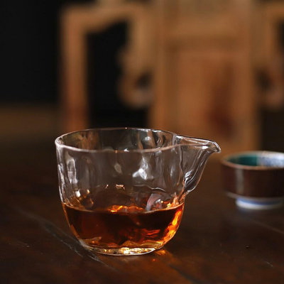日本水晶公道杯創意玻璃錘紋透明公杯茶海日式日本水晶公道杯創意