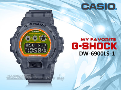 CASIO 時計屋 卡西歐手錶 DW-6900LS-1 G-SHOCK 半透明螢光材質 礦物玻璃 防水200米 耐衝擊構