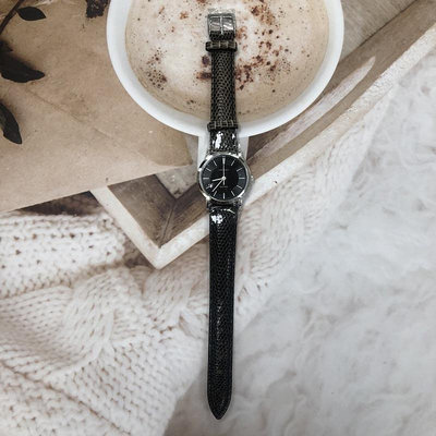 「官方授權」ORIENT東方錶 女 皮帶時尚黑面 石英腕錶 (S45WX33L) 27mm