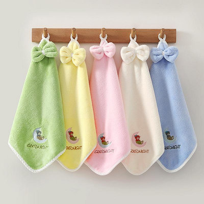 兒童方巾洗臉掛式家用小毛巾吸水厚非純棉全棉寶寶擦手巾正方形軟