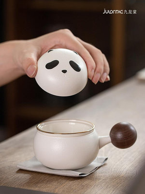 熊貓泡茶杯陶瓷茶水分離馬克杯禮物創意咖啡杯水杯家用簡約定制