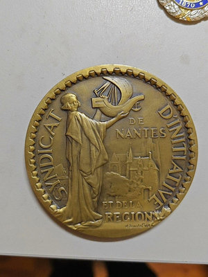 【二手】法國銅章65mm帶盒子 紀念章 古幣 錢幣 【伯樂郵票錢幣】-2635