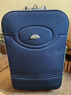 特價出清~TRE ELLE 雙色帆布 行李箱 旅行箱 兩輪拉桿行李箱 大型（可加大空間版）27吋（深藍+紅）