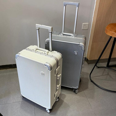 ＂行李箱＂鋁框紅色行李箱拜耳PC防刮耐磨登機旅行箱女萬向靜音輪拉桿箱