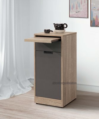【N D Furniture】台南在地家具-木心板灰紋石紋美耐皿ABS封邊1.2尺伸縮功能收納櫃YH