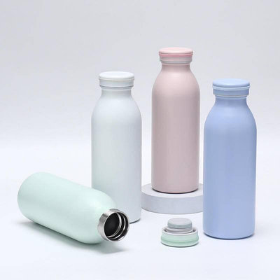 Hi 盛世百貨 不鏽鋼運動水瓶 創意直身雙層牛奶瓶 時尚真空保溫杯