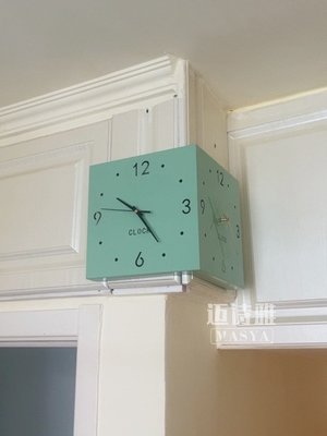 轉角時鐘客廳鐘表家用時尚雙面陽角掛鐘代簡約創意時鐘壁燈