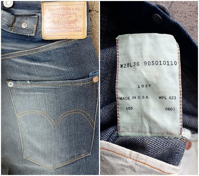 西方不敗全新絕版555廠美國製Levi's LVC 1890年90501 刷白漆五金